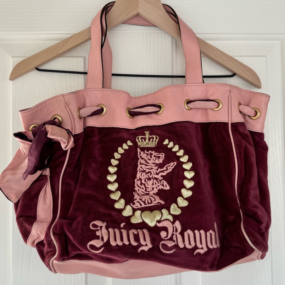 Vintage Juicy Couture Daydreamer Pink Velour Tote